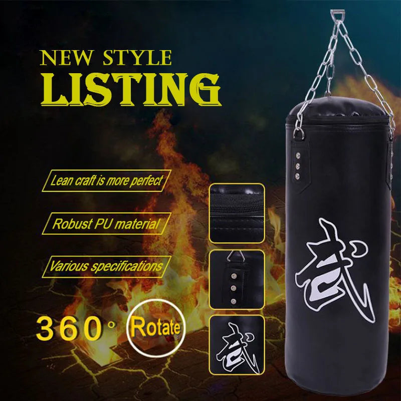 PU Leather Empty Boxing Sandbag Fitness Thai Boxing