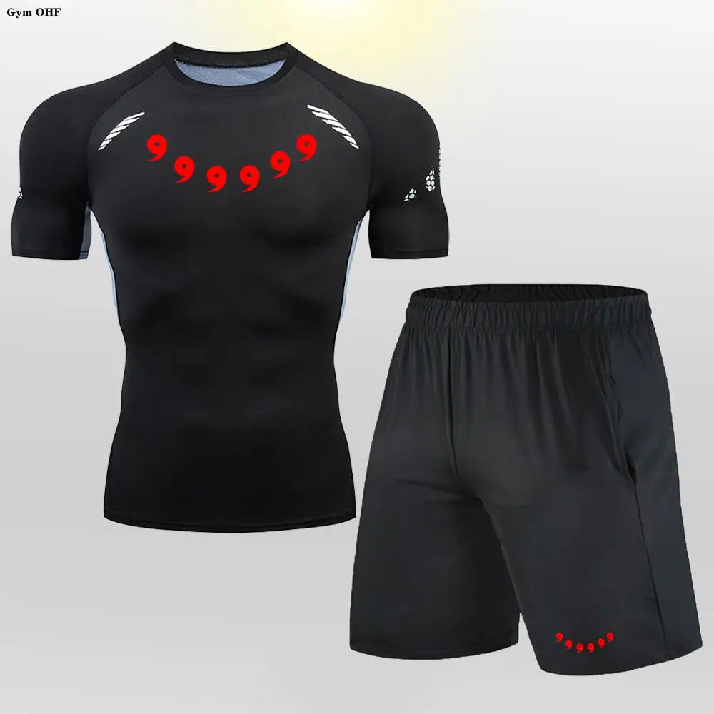 MMA BJJ Rashguard T Shirts+Shorts