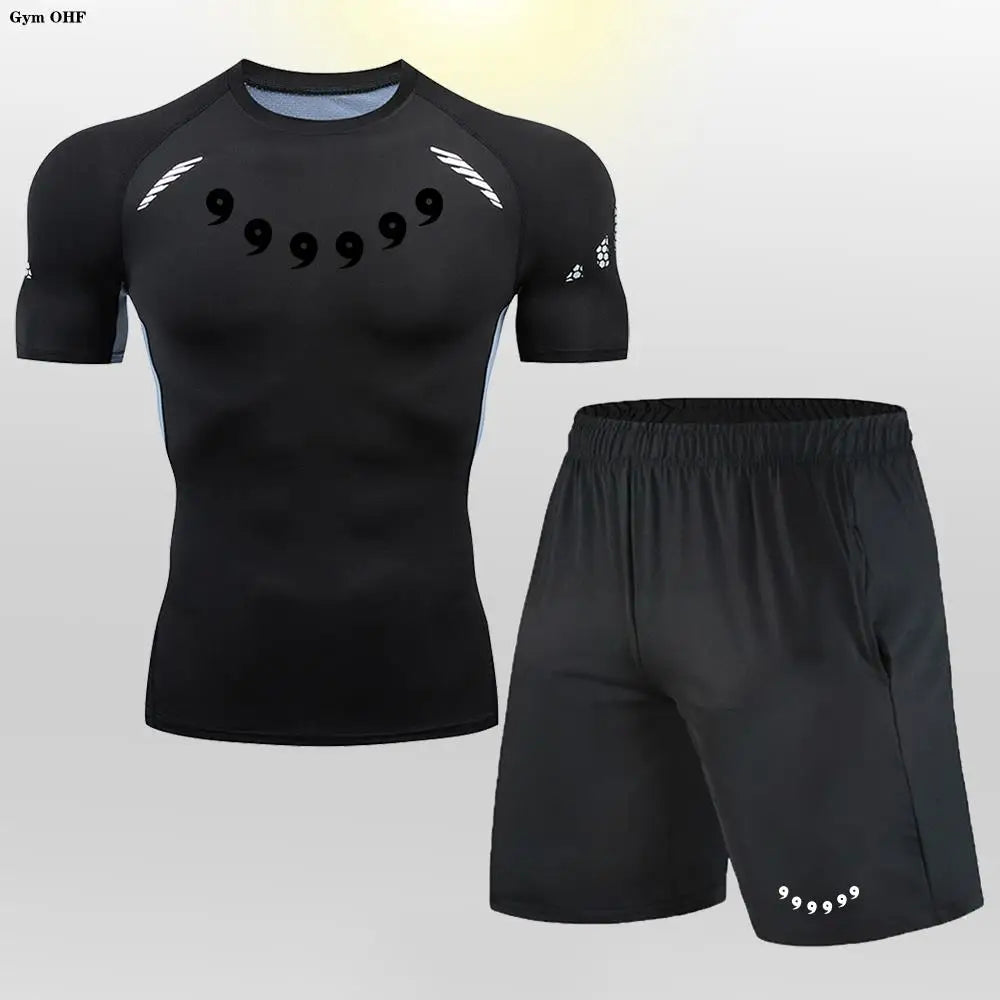 MMA BJJ Rashguard T Shirts+Shorts