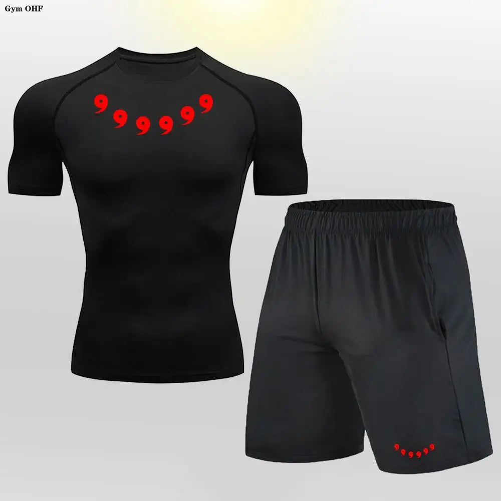 MMA BJJ Rashguard T Shirts+Shorts